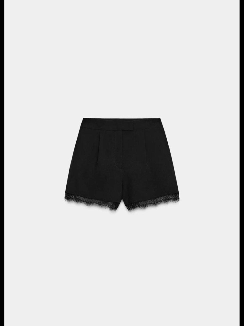 Women's Black Lace-Hem Shorts